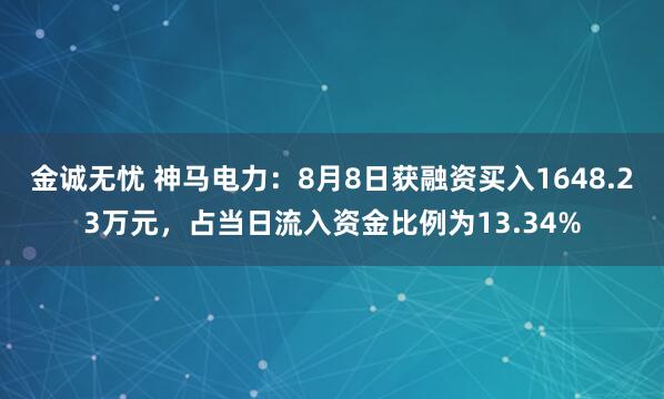 金诚无忧 神马电力：8月8日获融资买入1648.23万元，占当日流入资金比例为13.34%